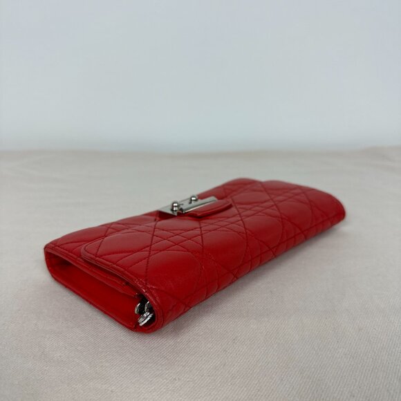 Dior, Miss Dior Orange Quilted Leather Wallet on Chain - Picture 6 of 14
